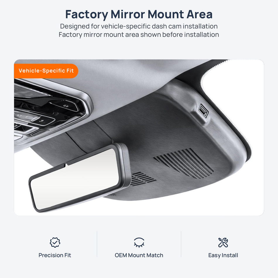 Factory mirror mount area for WEY Gaoshan (WEY 80) dash cam installation