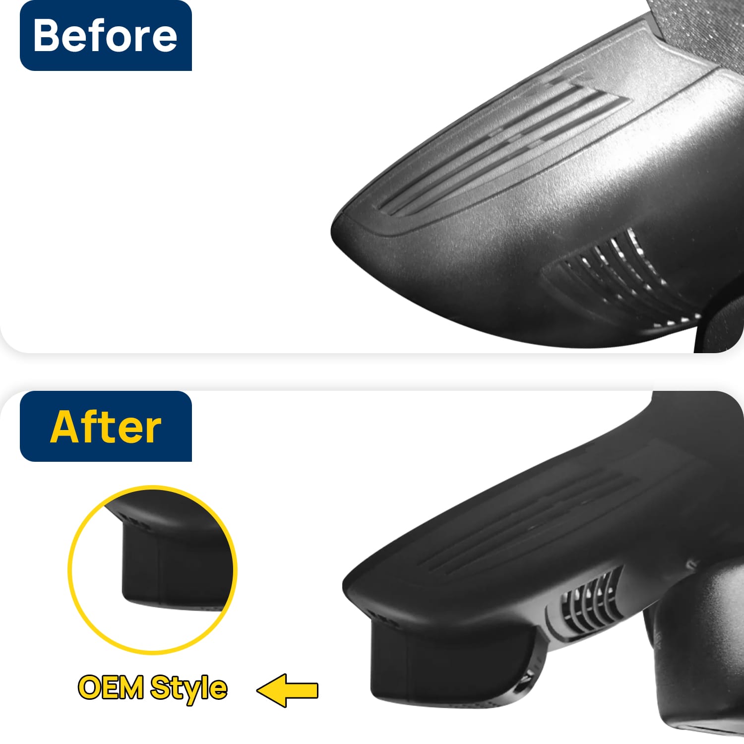 Vorher-Nachher Vergleich: Xplywi 1080P Frontkamera Dashcam Kompatibel mit Mercedes-Benz GLC320 X253 2016-2019, diskrete OEM-Installation