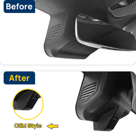 Vorher-Nachher Vergleich: Xplywi 4K Frontkamera Dashcam Kompatibel mit Mercedes-Benz G-Class AMG G63 G350 G500 W464 2019-2025, diskrete OEM-Installation