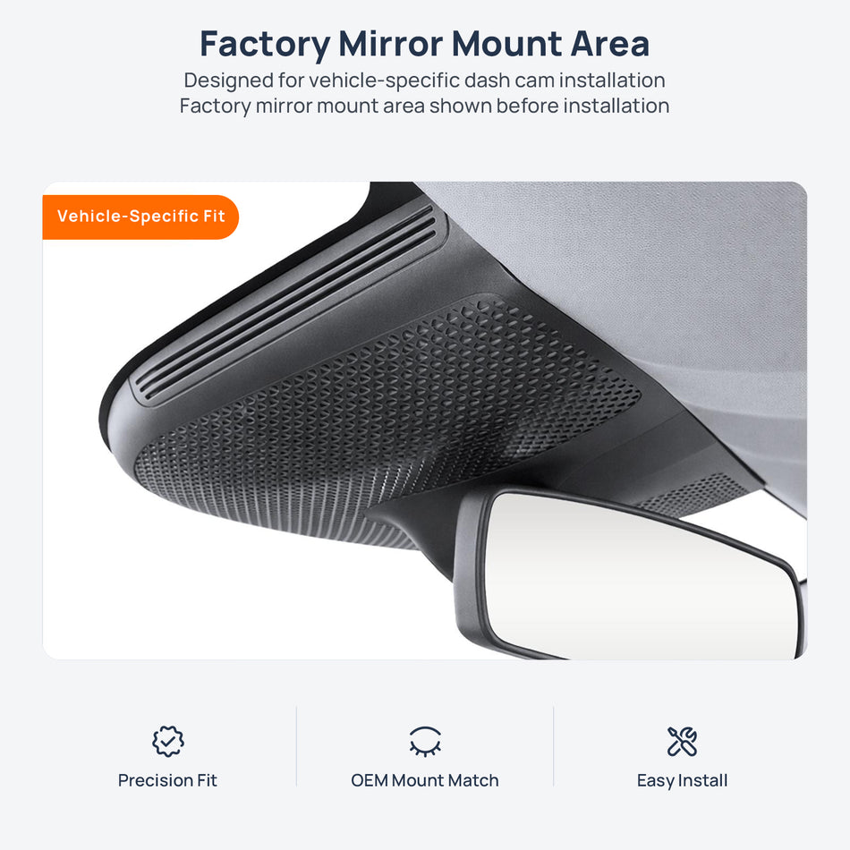 Factory mirror mount area for AION V 2nd Gen dash cam installation