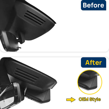Vorher-Nachher Vergleich: Xplywi 4K Frontkamera Dashcam Kompatibel mit BYD Song Plus Seal U Sealion 6 DMi EV 2020-2025, diskrete OEM-Installation