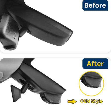 Vorher-Nachher Vergleich: Xplywi 1080P Frontkamera Dashcam Kompatibel mit Toyota Sienna XL40 2021-2025, diskrete OEM-Installation